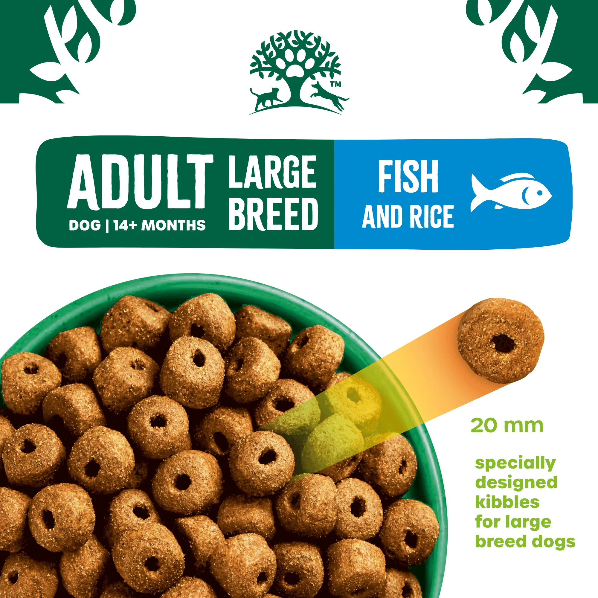 Adult Fish & Rice Large Breed Dry Dog Food