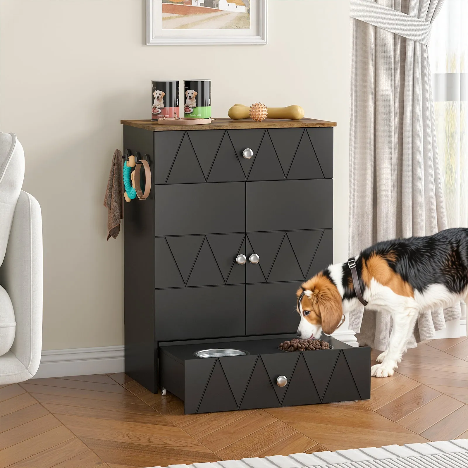 Advwin Pet Feeding Station with Storage