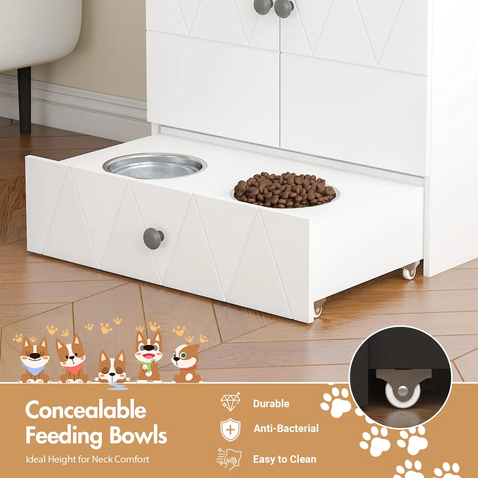 Advwin Pet Feeding Station with Storage