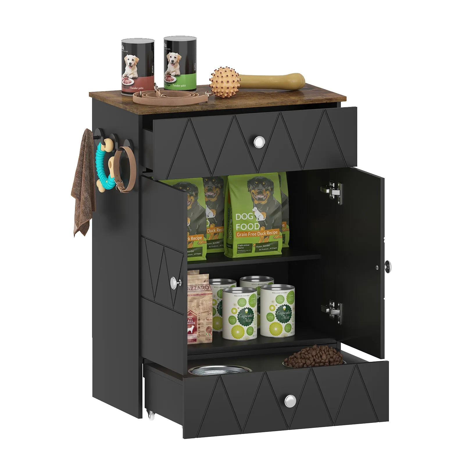 Advwin Pet Feeding Station with Storage