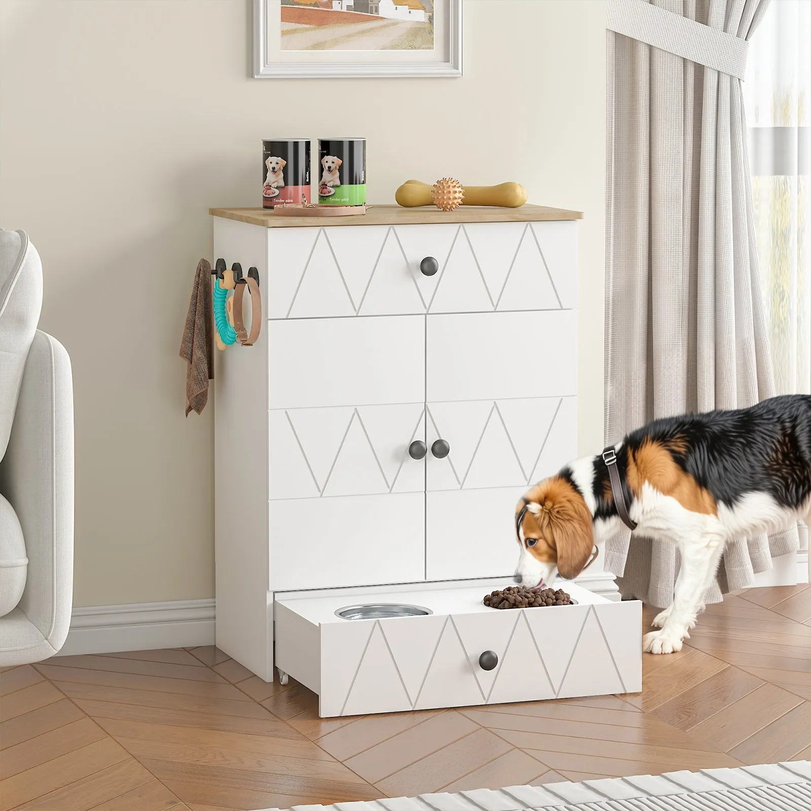 Advwin Pet Feeding Station with Storage