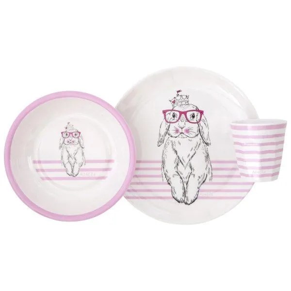 All 4 Ella Melamine Bowl - Bunny Pink