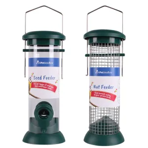 AllPetSolutions Wild Bird Seed & Nut Plastic Feeders, 9"