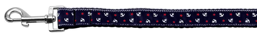 Anchors Nylon Ribbon Leash Blue 1 inch wide 4ft Long