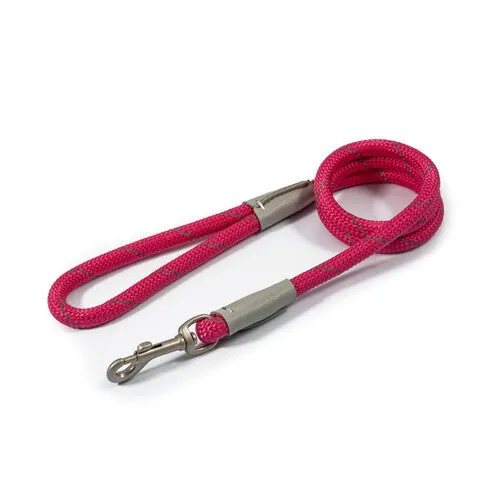 Ancol Viva Rope Lead Reflective Pink 1.07mx10mm