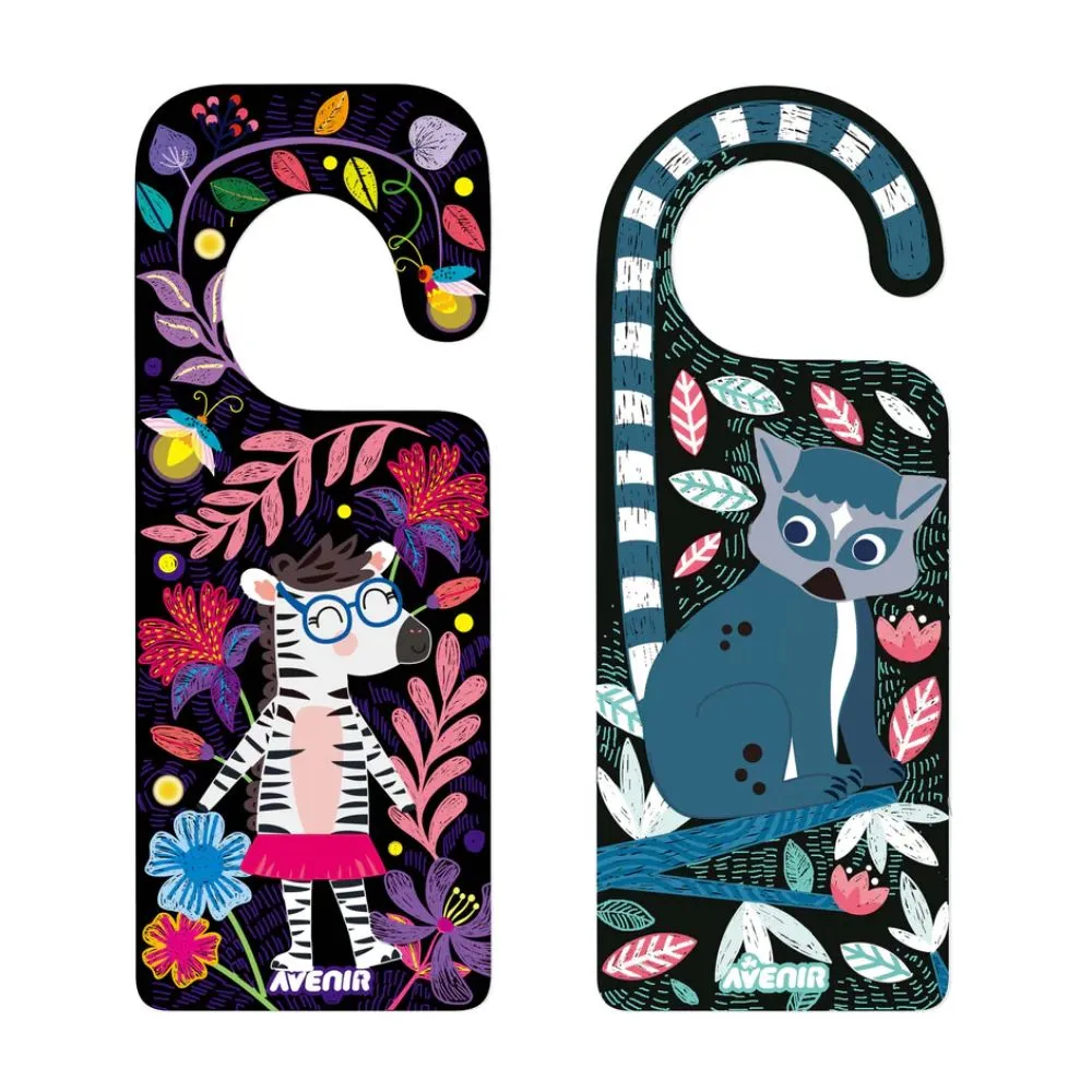 Avenir Scratch Art Animal Door Hangers