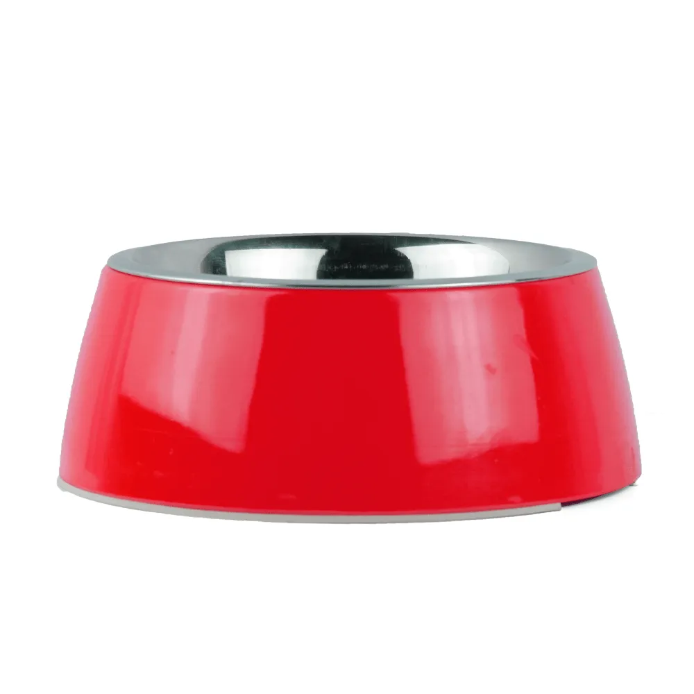 Basil Solid Color Melamine Bowl for Dogs and Cats (Red)