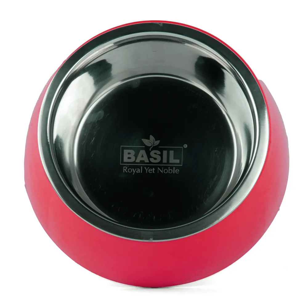 Basil Solid Color Melamine Bowl for Dogs and Cats (Red)