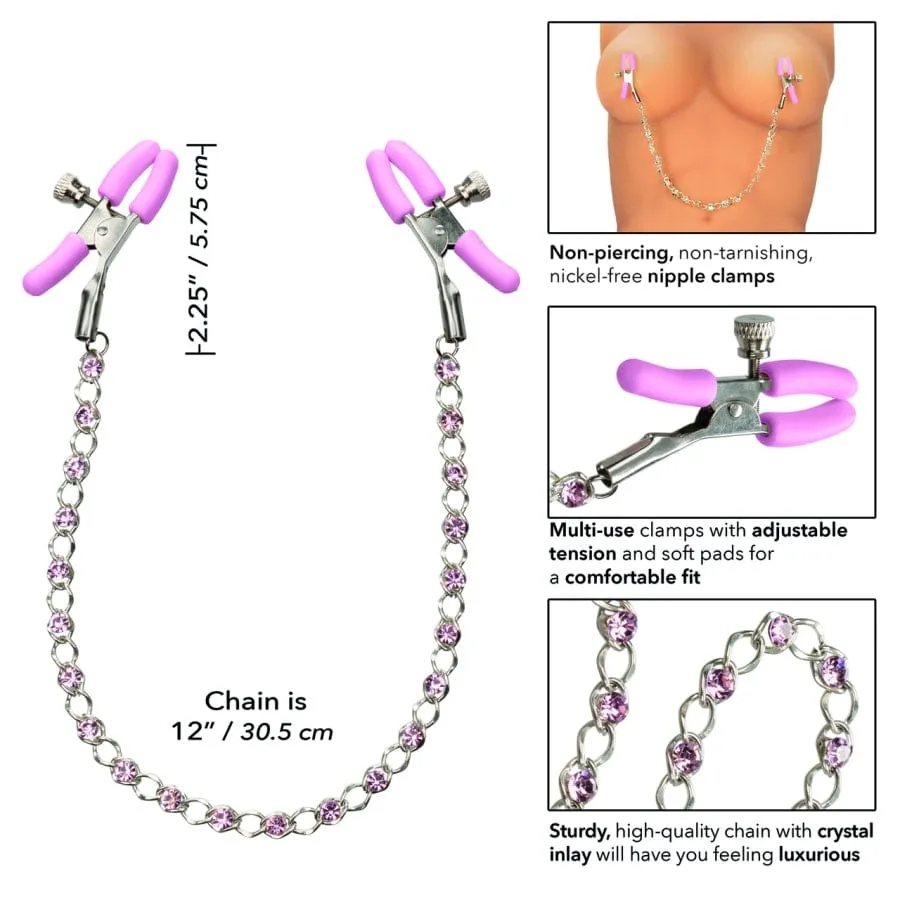 Calexotics Crystal Chain Nipple Clamps