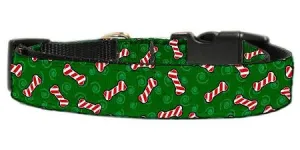 Candy Cane Bones Nylon and Ribbon Collars  . Medium