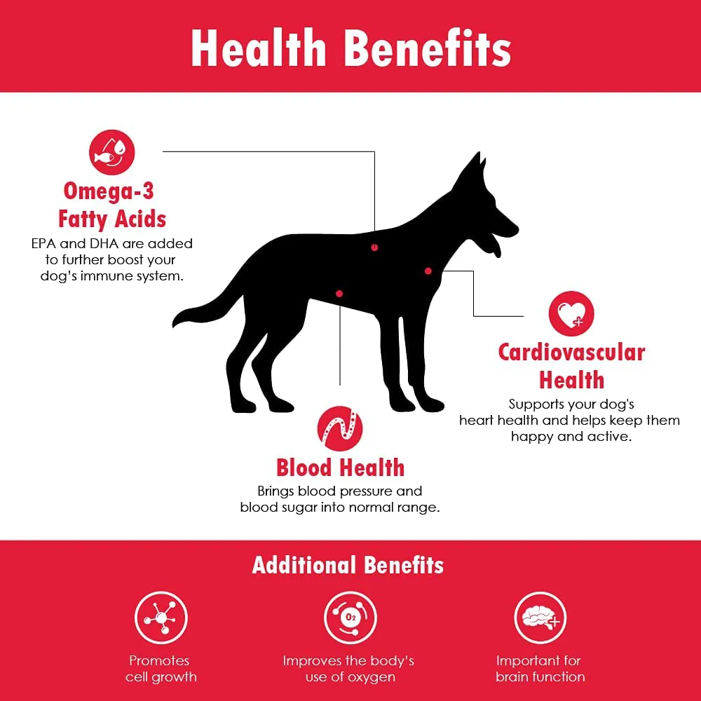 CardioMAX Heart Support Supplement for Dogs - L-Taurine, L-Carnitine, EPA and DHA, Coenzyme Q10 - Aids Circulatory Strength, Cardiovascular Support, Heart Muscle Function - Made in USA - 60 Soft Chews