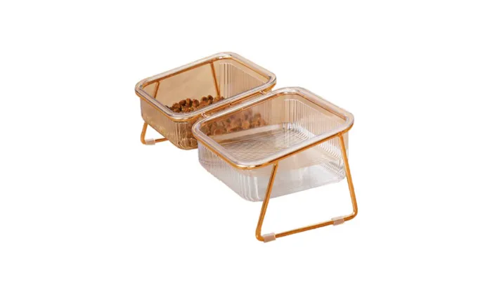 Cat Chow Transparent Double Cat Bowl - Rex