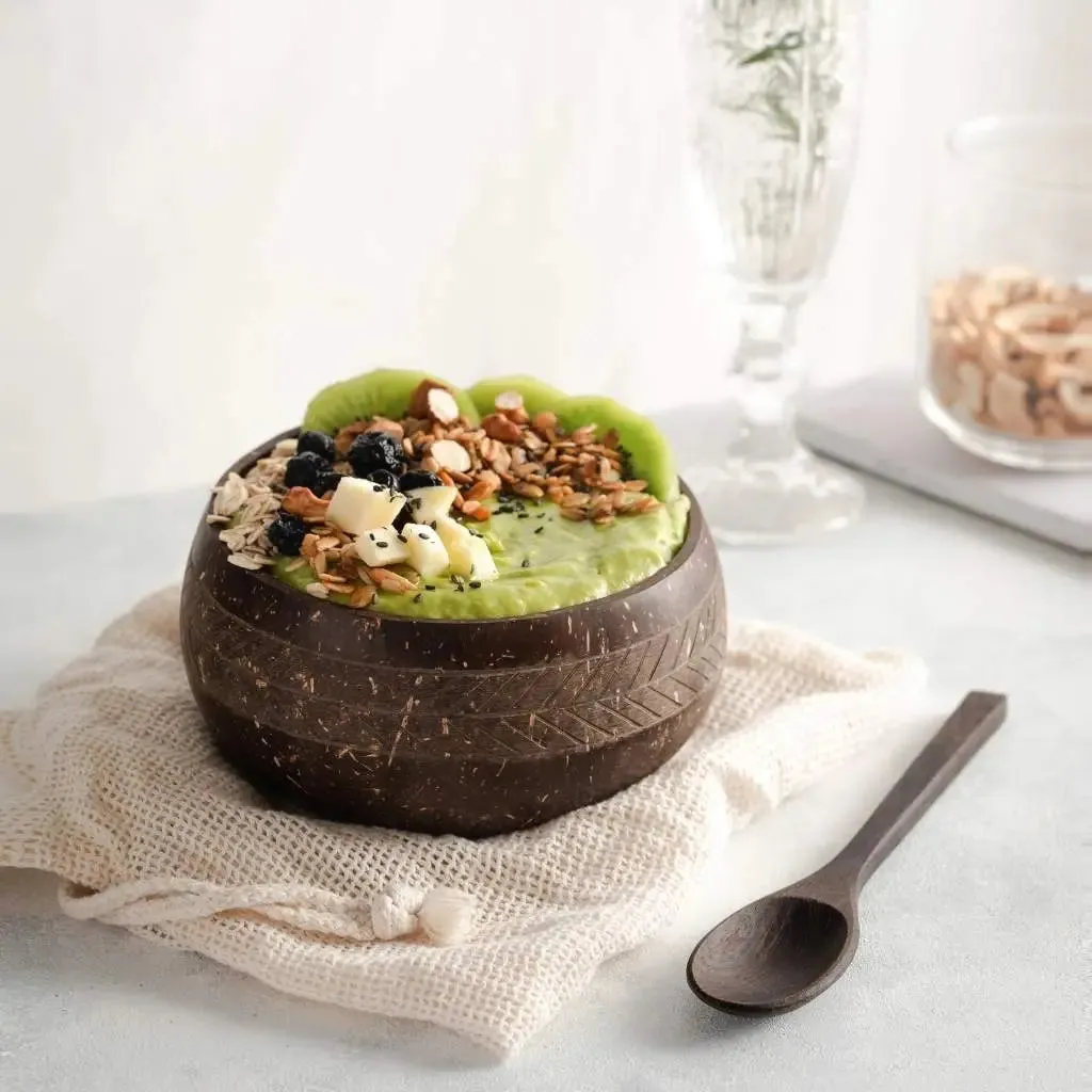 Coconut Bowls & Wooden Spoon Combo