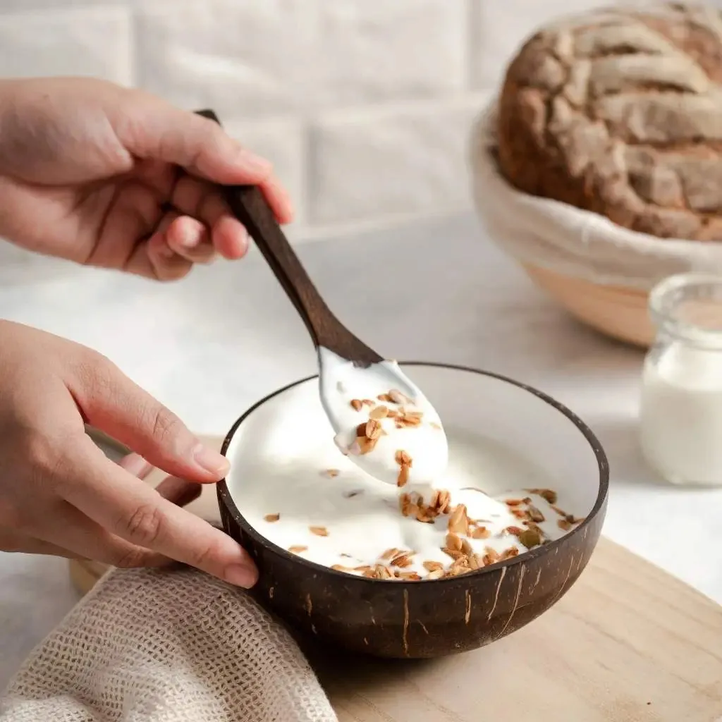 Coconut Bowls & Wooden Spoon Combo