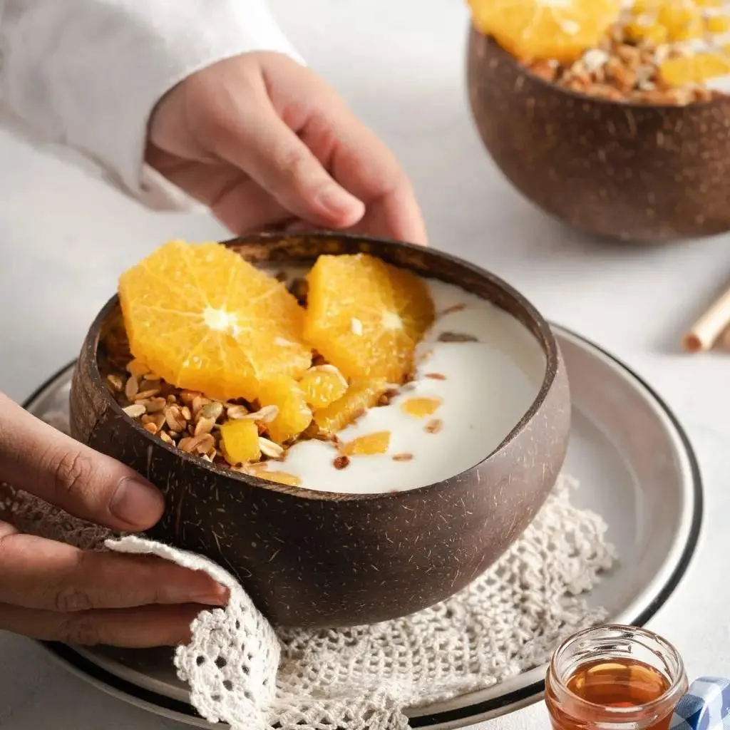 Coconut Bowls & Wooden Spoon Combo