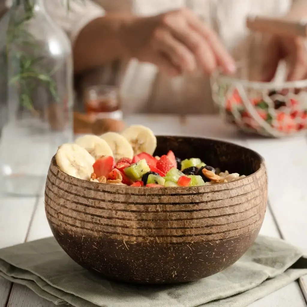 Coconut Bowls & Wooden Spoon Combo