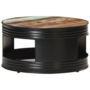 Coffee Table Black 68x68x36 cm Solid Reclaimed Wood