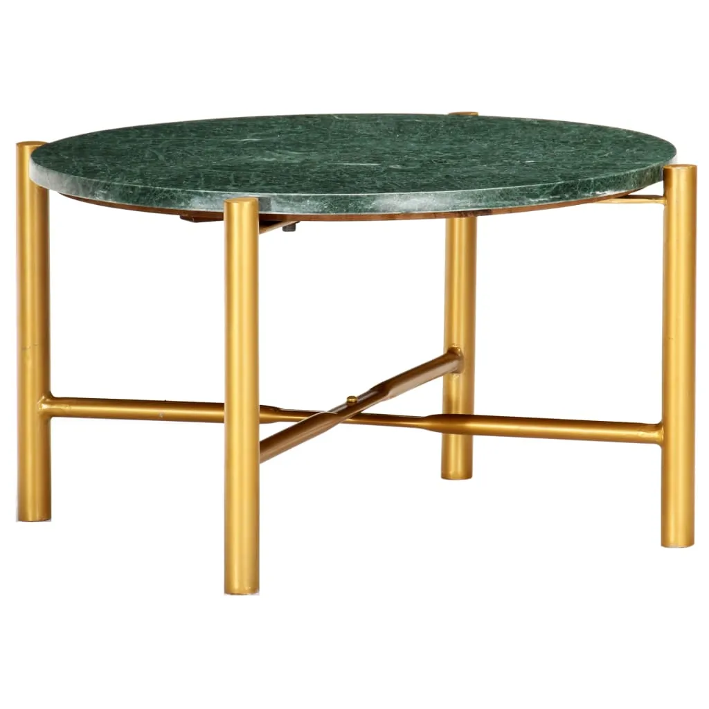 Coffee Table Real Stone with Marble Texture Table Furniture Green/White