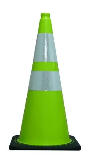 Cortina 28" Reflective 6/4 Traffic Cone, Lime