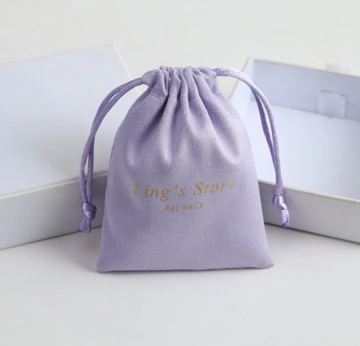 Custom Jewelry Pouch - Personalized Logo Drawstring Pouch - Drawstring Bag - Jewelry Bag Jewellery Flannel Pouch Packaging Bulk