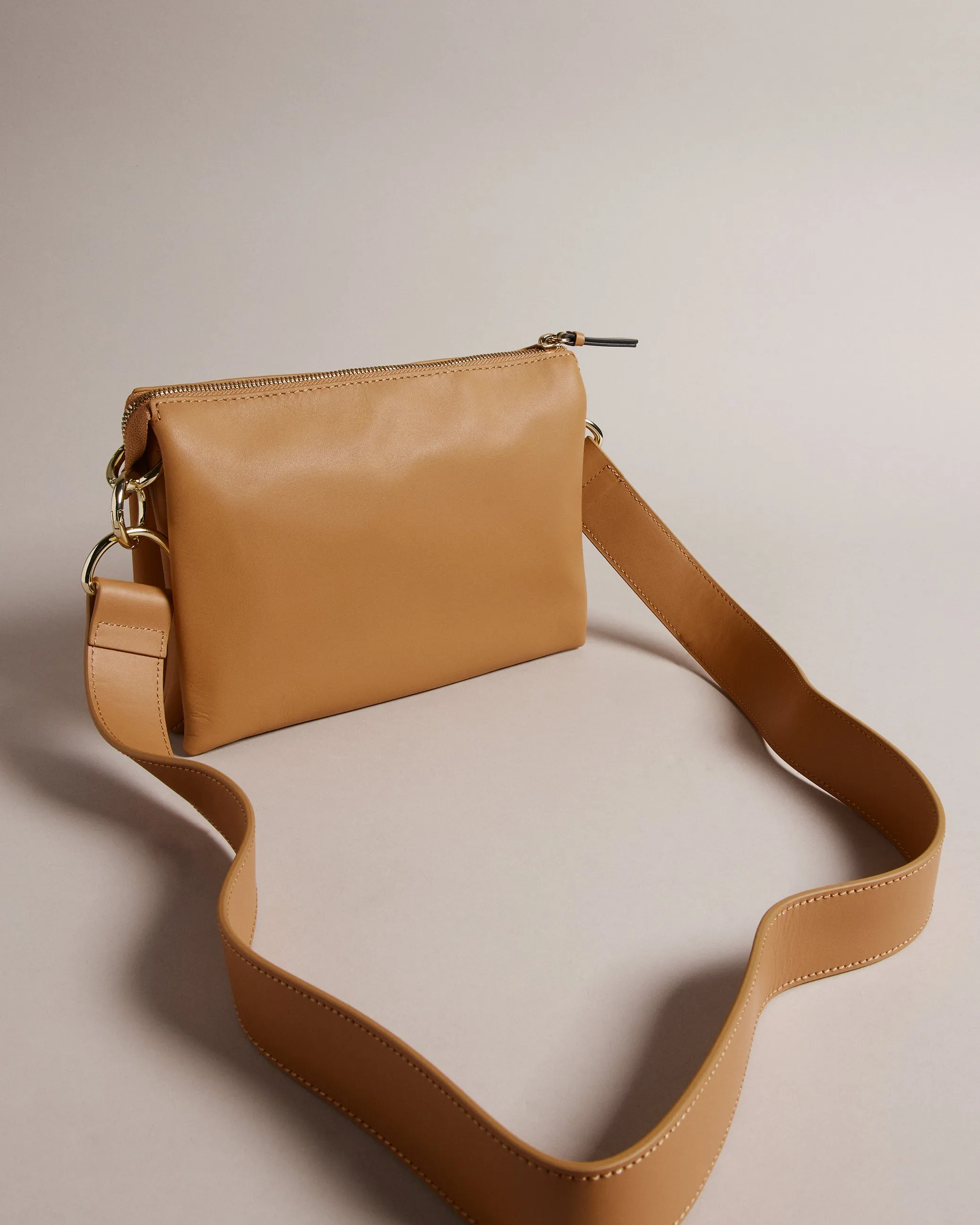 Darceyy Branded Webbing Crossbody Bag Taupe