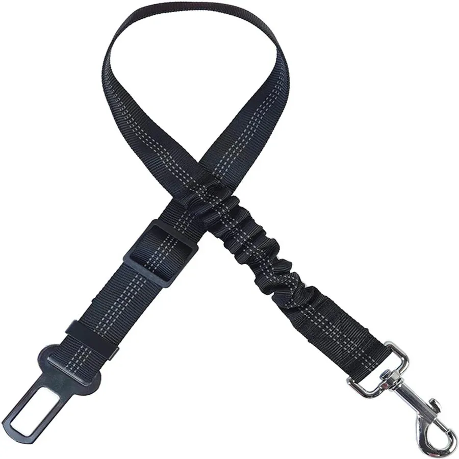 Elastic Reflective Safety Dog Seat Belt Leash for Car Travel