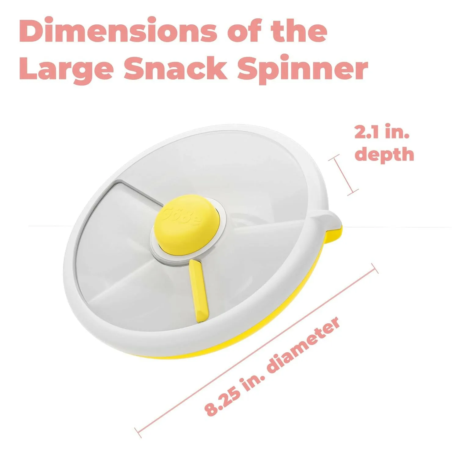 Gobe Snack Spinner with 4 Compartment Dispenser & Sliding Door, Large, Yellow