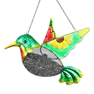 Hummingbird Bird Feeder With Metal Mesh Basket, 15 by 18 Inches