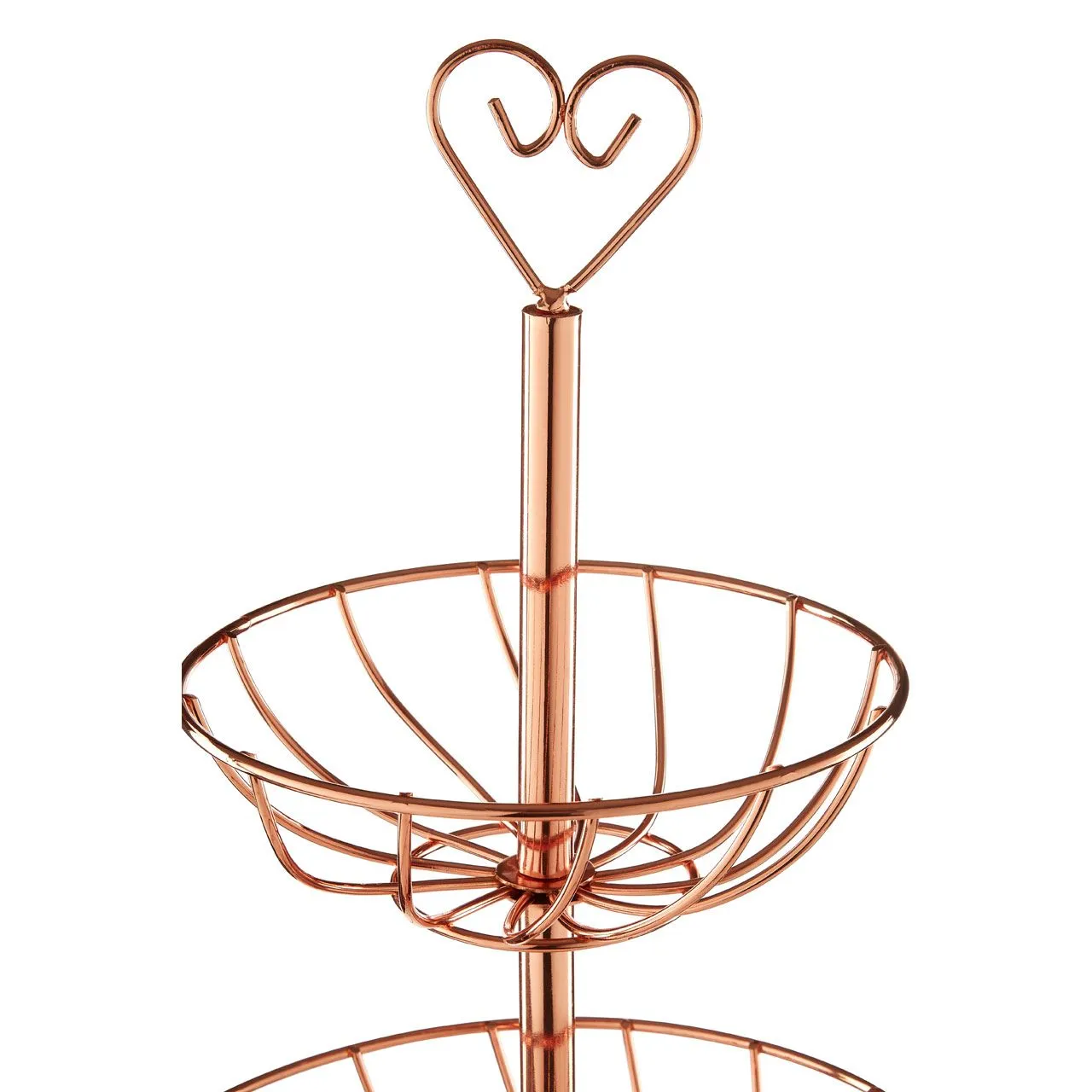 Kitchen Essentials Rose Gold Metal 3 Tier Fruit Display Basket