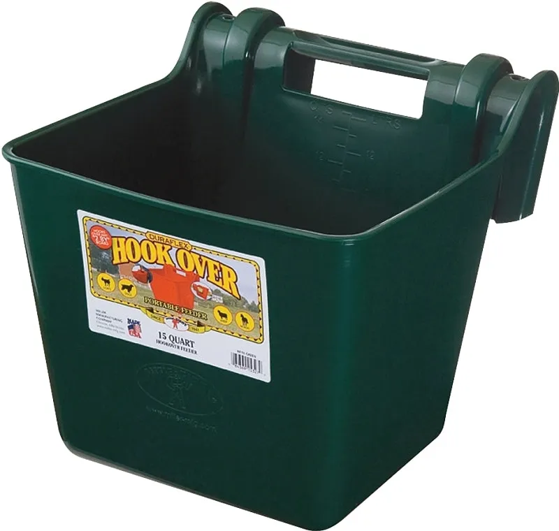 Little Giant HF15GREEN Hook Over Feeder, 15 qt Volume, Polyethylene, Green :EA: QUANTITY: 1