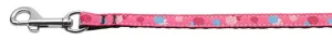 Lollipops Nylon Ribbon Leash Bright Pink 3-8 wide 6ft Long