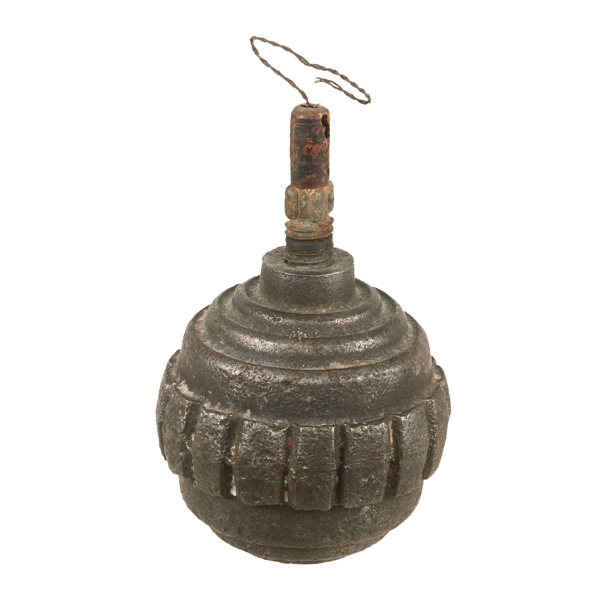 Original German WWI Inert Model 1915 Kugel n/A Ball Hand Fragmentation Inert Grenade with Fuse - Kugelhandgranate