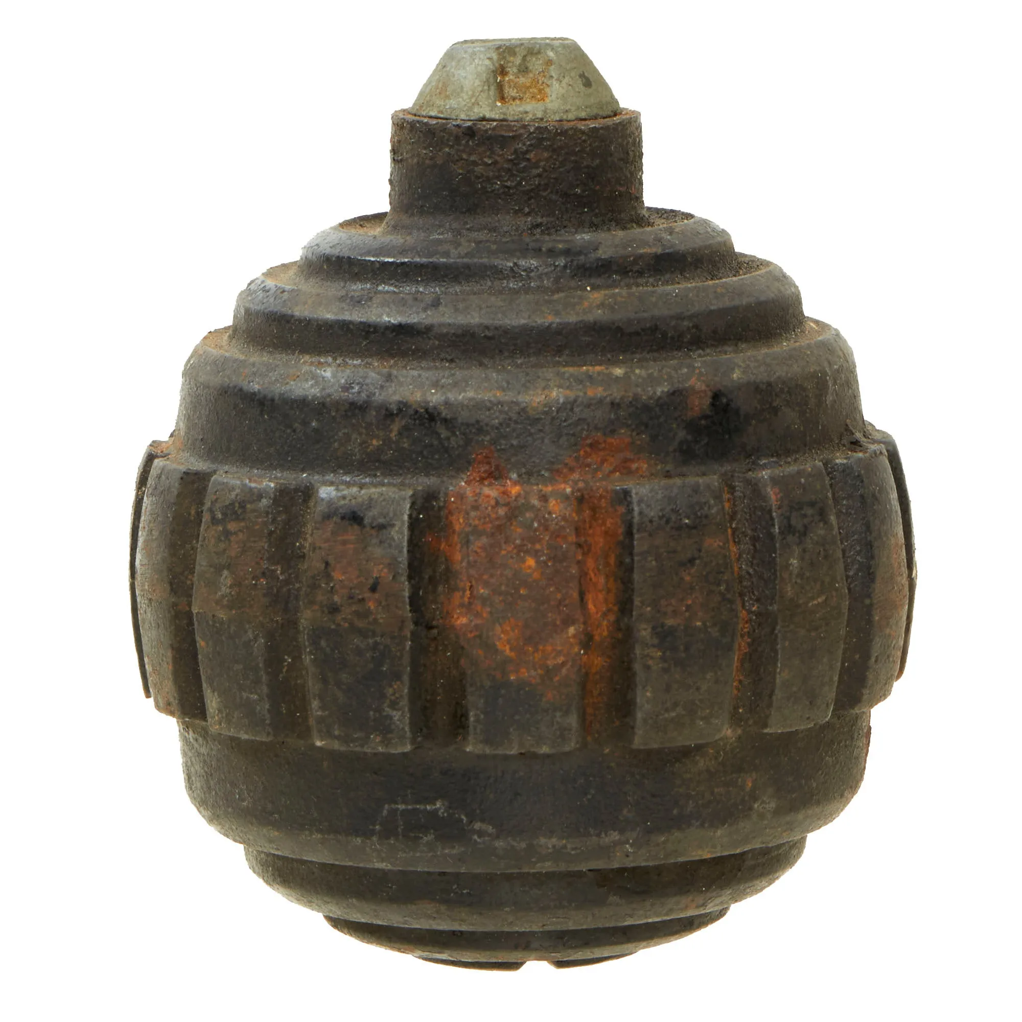 Original Imperial German WWI Model 1915 n/A Ball Hand Fragmentation Inert Grenade With Transit Plug - Kugelhandgranate