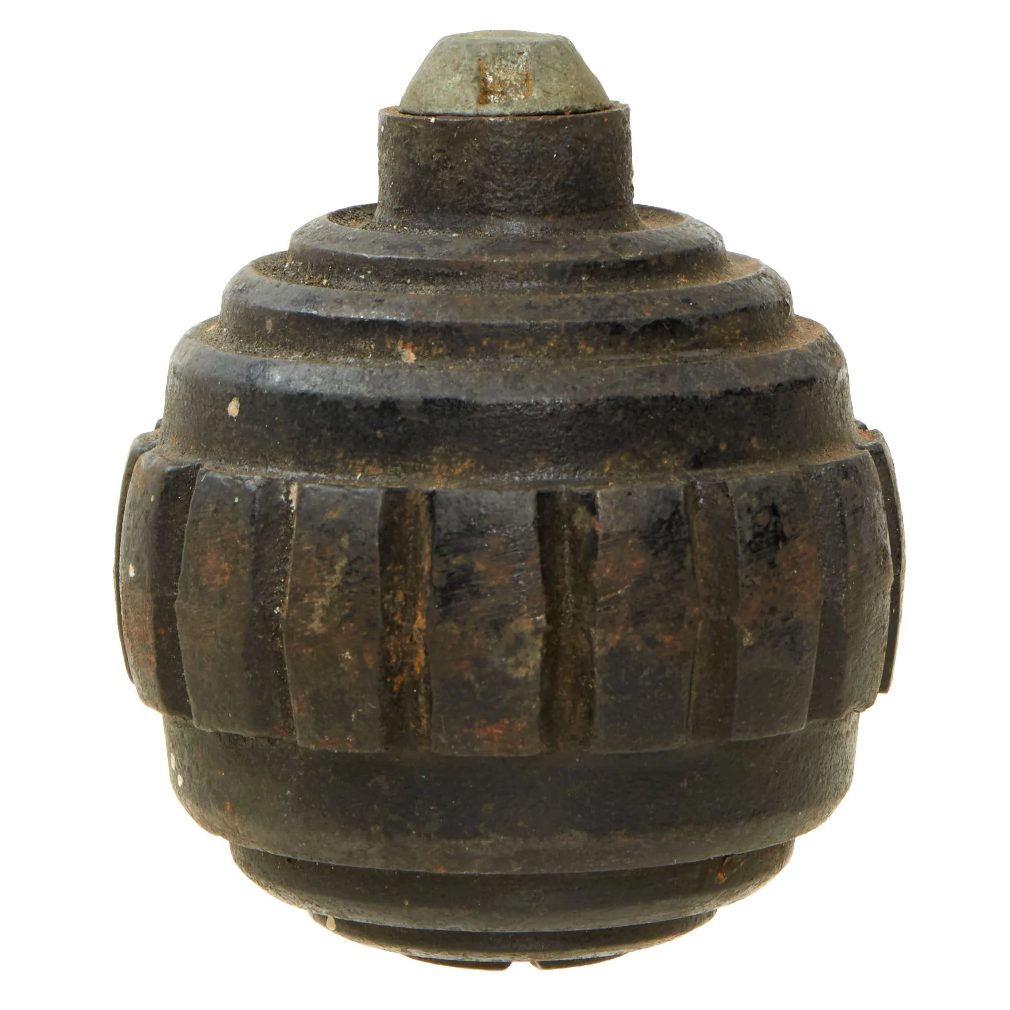 Original Imperial German WWI Model 1915 n/A Ball Hand Fragmentation Inert Grenade With Transit Plug - Kugelhandgranate