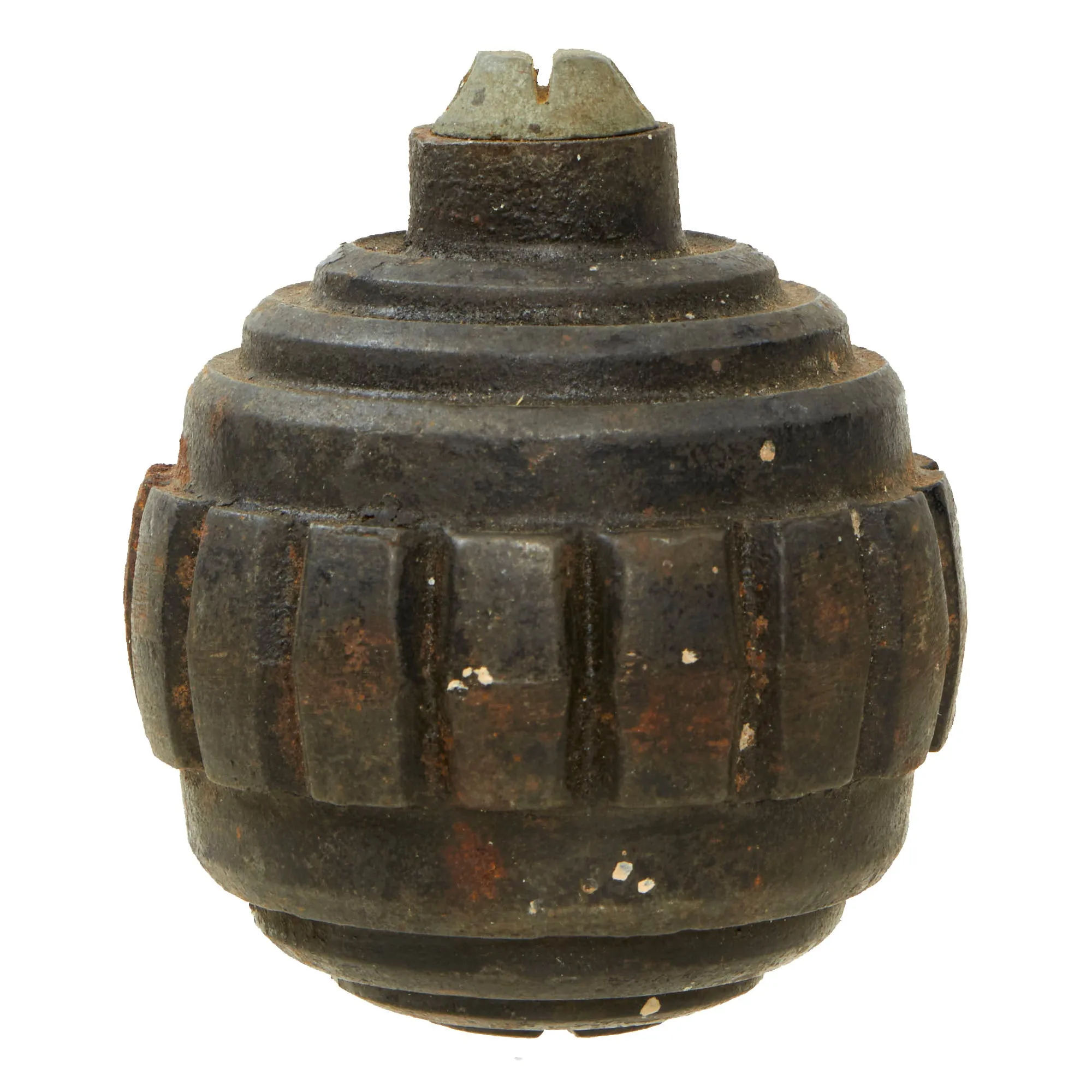 Original Imperial German WWI Model 1915 n/A Ball Hand Fragmentation Inert Grenade With Transit Plug - Kugelhandgranate