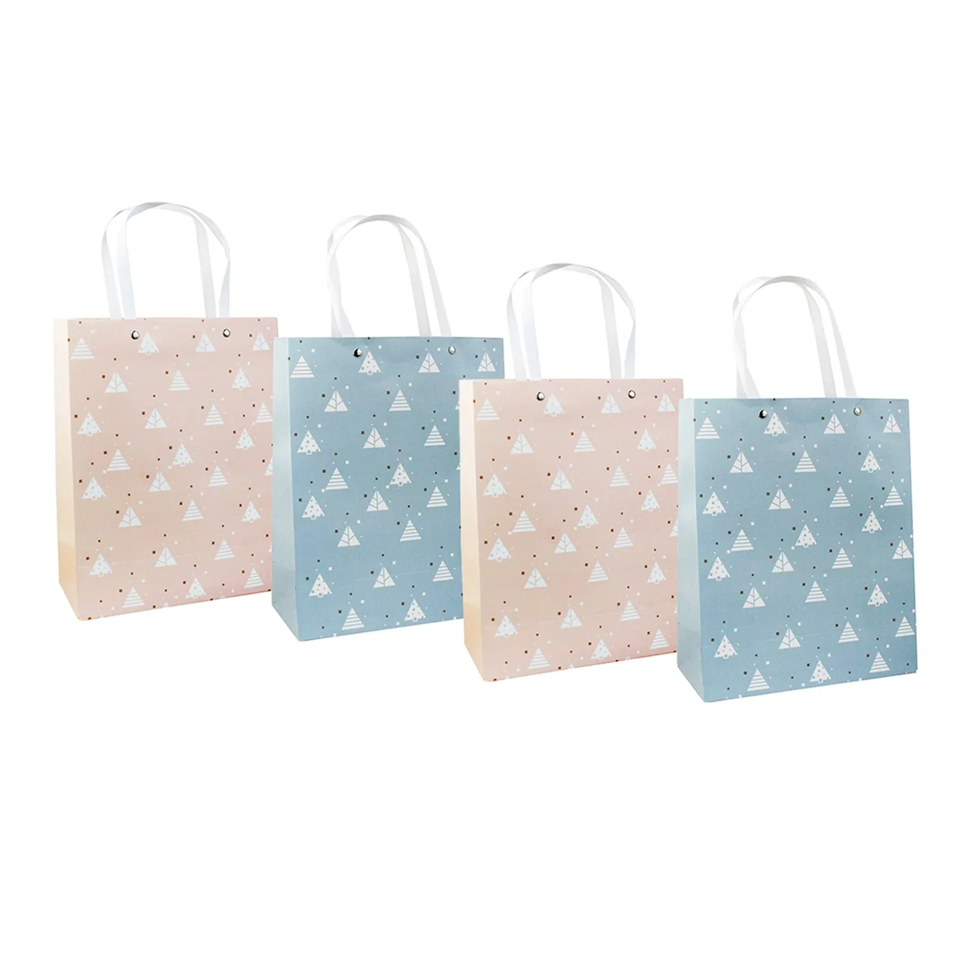 Pastel Triangle Pattern Gift Bags - Set Of 4, Sizes Available.