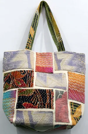 Patchwork  Kantha Designer Tote Bag Hand Stitch Shopping Bag