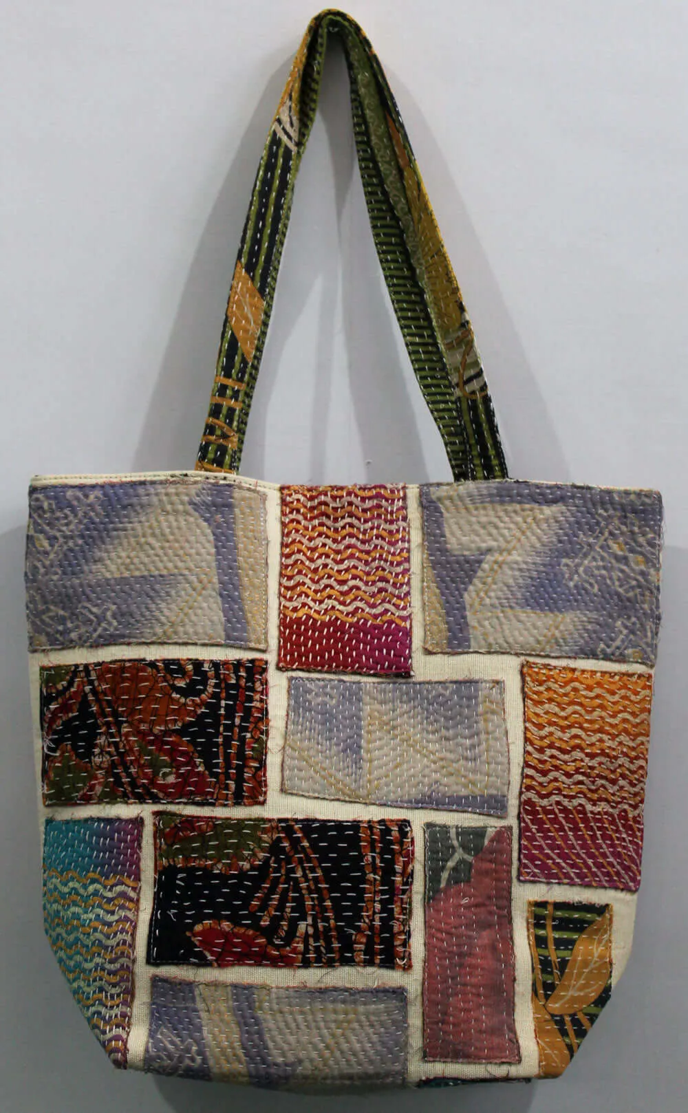 Patchwork  Kantha Designer Tote Bag Hand Stitch Shopping Bag