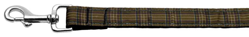 Plaid Nylon Collar  Brown 1 wide 4ft Lsh