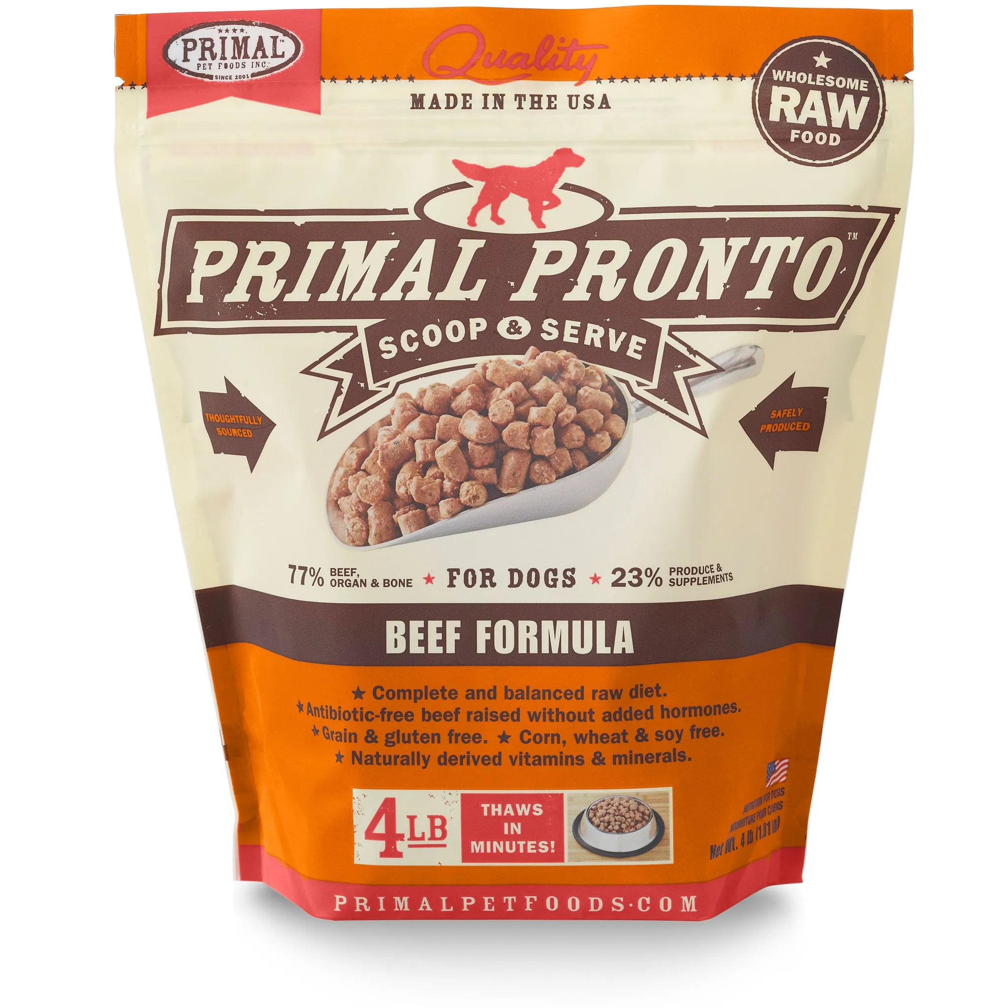 Primal Pronto Dog Beef 4 lbs