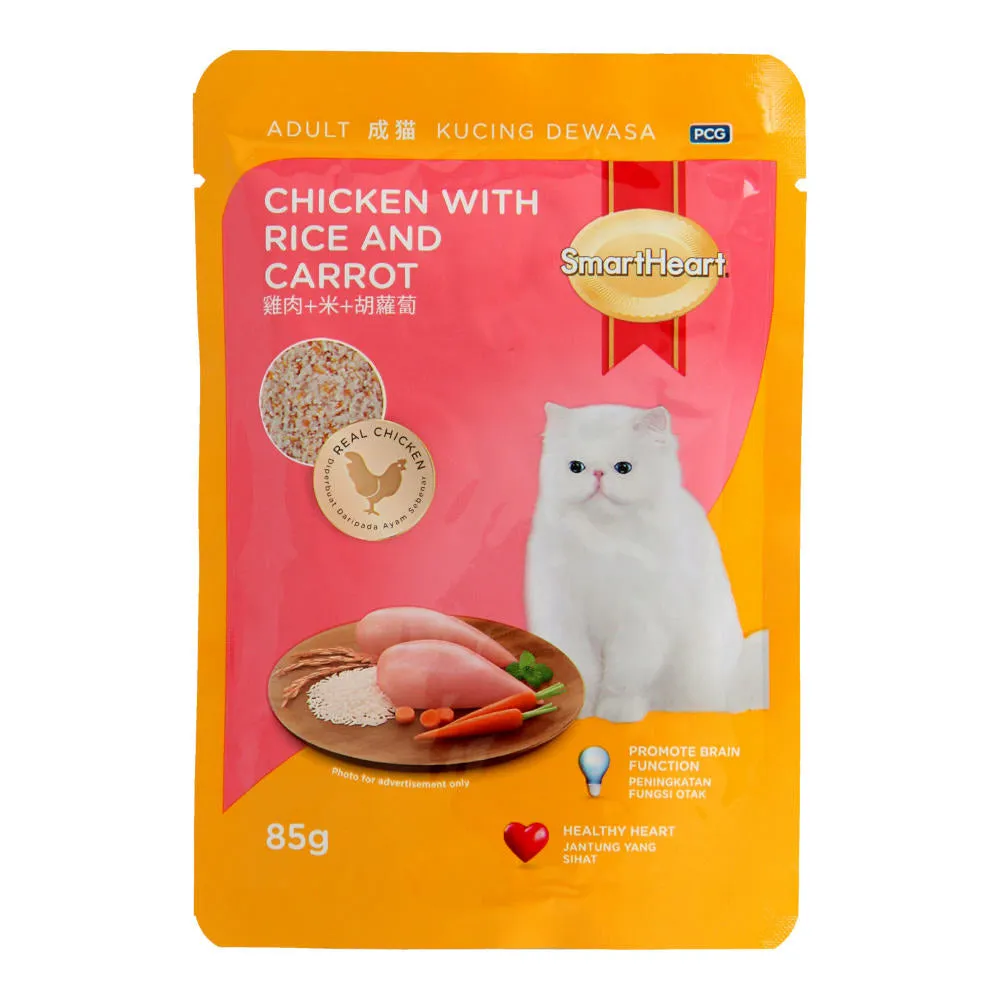 Smartheart Chicken with Rice & Carrot Pouch Cat Food 85g x 12