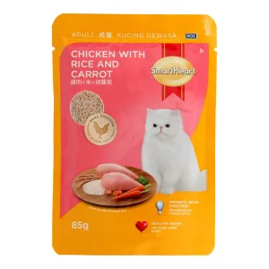 Smartheart Chicken with Rice & Carrot Pouch Cat Food 85g x 12