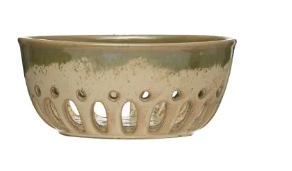 Stoneware Berry Bowl with Glaze