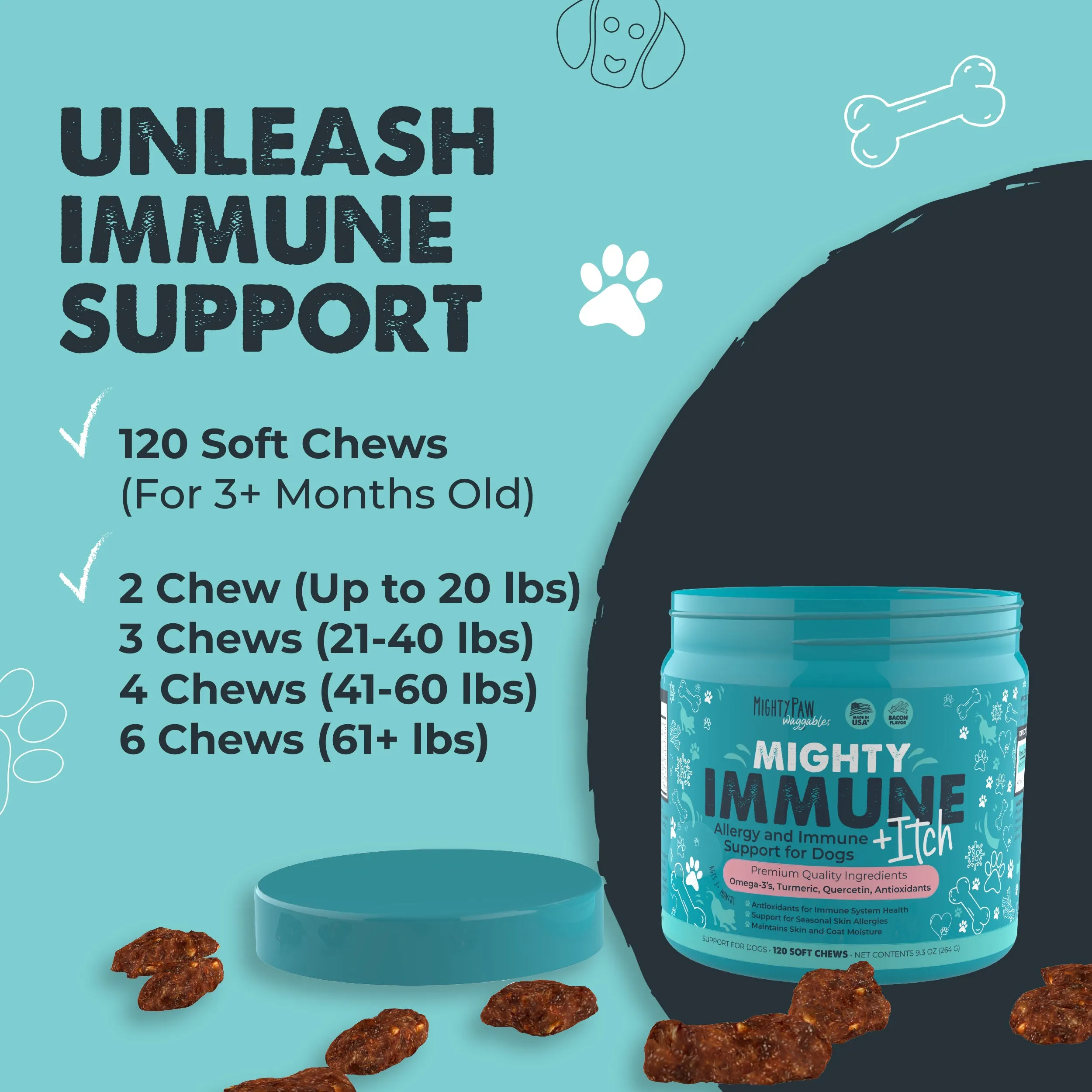 Vet-Formulated Dog Chews for Immune Support and Itch Relief