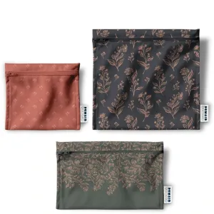 wildflower trio · recycled waterproof wet bag set